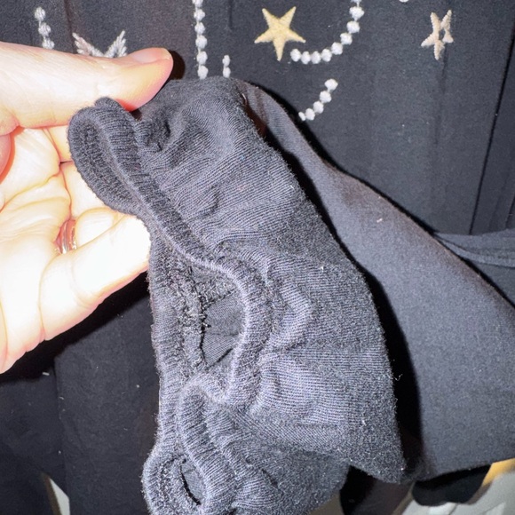 Johnny Was CALLISTO SEQUIN BISHOP SLEEVE TEE HTF XL Moon, Stars Embroidered - Picture 7 of 9